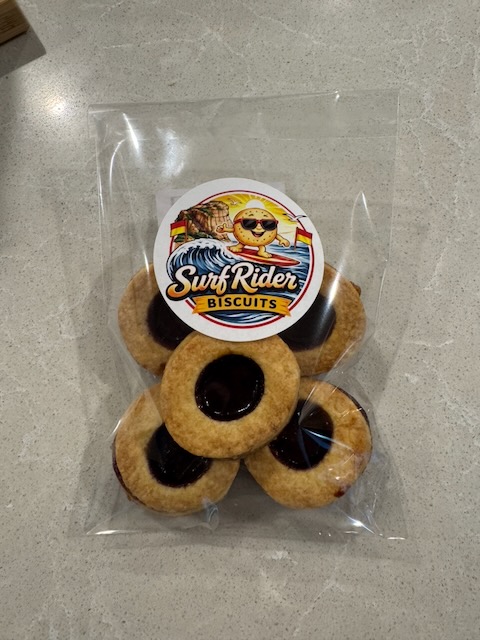 Bag of jam thumbprint Surf Rider Biscuits